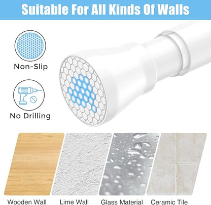 AIZESI 4PCS Tension Curtain Rod 28-48 Inch Adjustable No Drilling, No Slip - Image 6