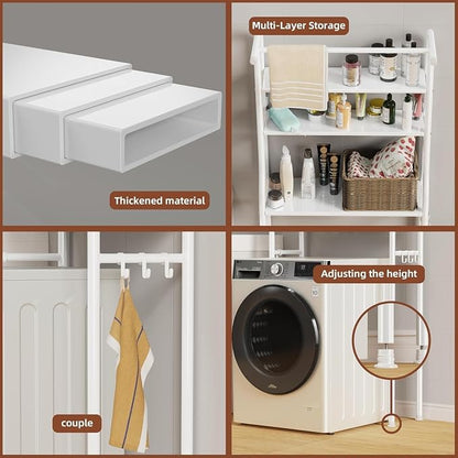 Over The Washer and Dryer Storage Shelf, 3 Tier Laundry Room Metal Drying Rack - Image 6
