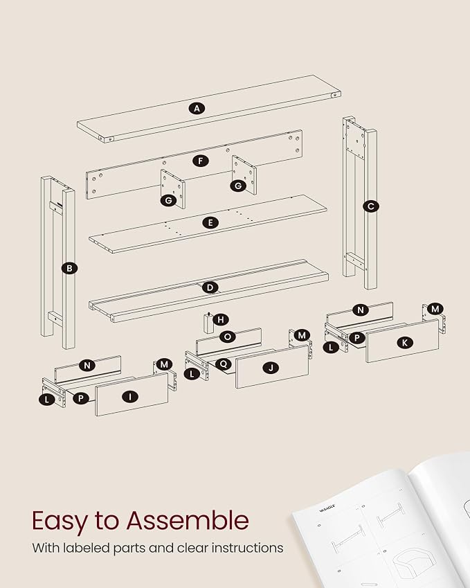 VASAGLE LIRY Collection Narrow Console Table - Image 7