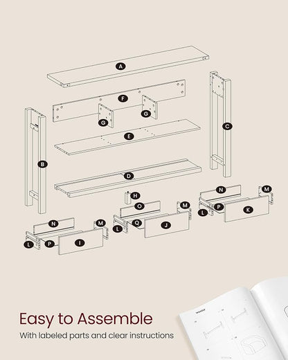 VASAGLE LIRY Collection Narrow Console Table - Image 7