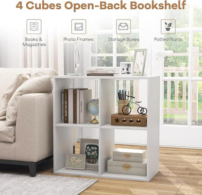 POWERSTONE 4 Cube Storage Organizer Set of 2, 2 Tier Cubby Bookshelf - Image 4