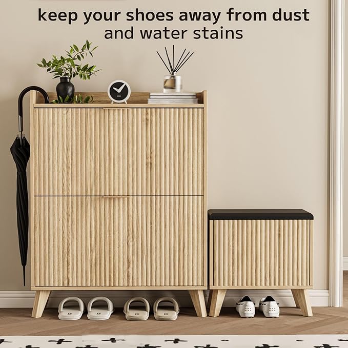 Fluted Shoe Cabinet Storage - Image 5