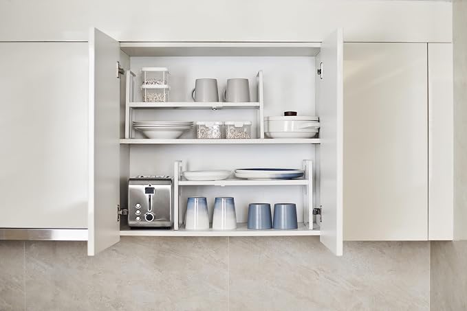 Nxconsu Cabinet Shelf Expandable Height Adjustable Shelf Organizer Riser - Image 2