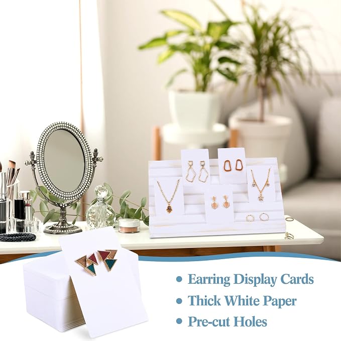 Blulu 31 Pack Wooden Earring Display Stand 7 Slots jewelry Display Holder - Image 5