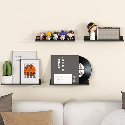 Lifewit Floating Shelves for Wall, 12 Pack Black Acrylic Shelf 15" Room Decor - Image 2