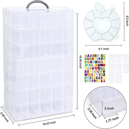 7 Layers Stackable Storage Container, 70 Adjustable Compartments Perfect - Image 3
