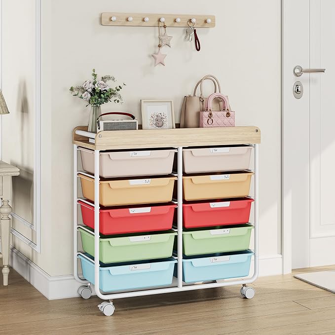 10 Drawer Rolling Storage Cart - Image 7