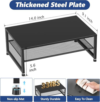 Desk Organizers and Accessories, 2-Tier Metal Computer Monitor Stand Riser - Image 8