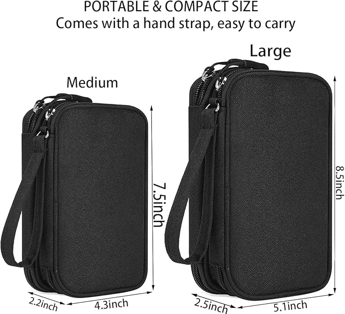 CAAORDKSO Electronics Organizer Travel Bag, Small Cable Organizer Case - Image 2