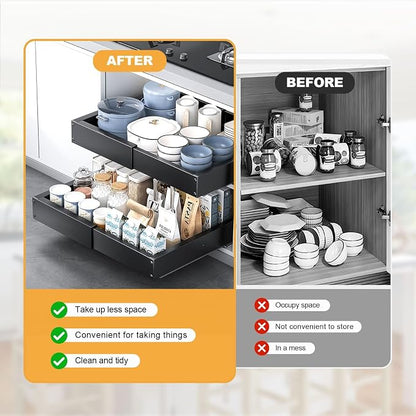 1 Pack Pull Out Cabinet Drawer, Width & Depth Expandable Slide Out Cabinet - Image 6