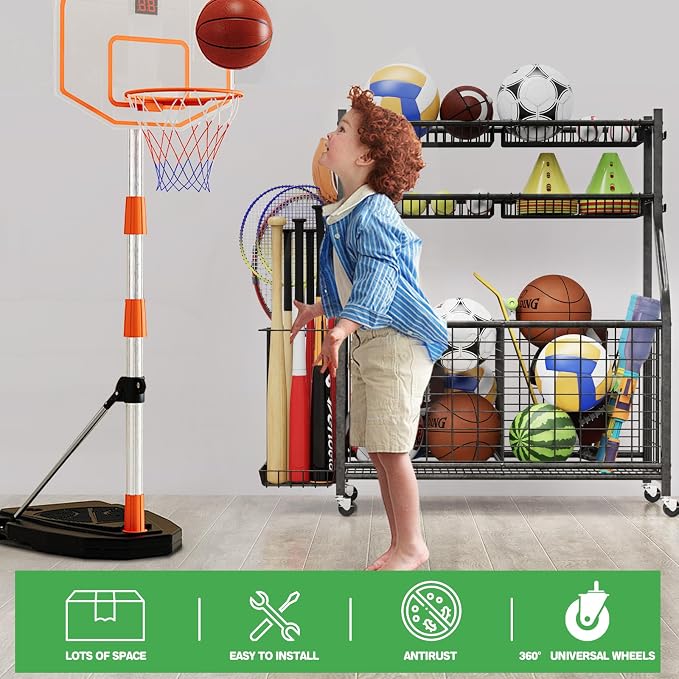 Garage Sports Equipment Organizer, Ball Storage - Image 3