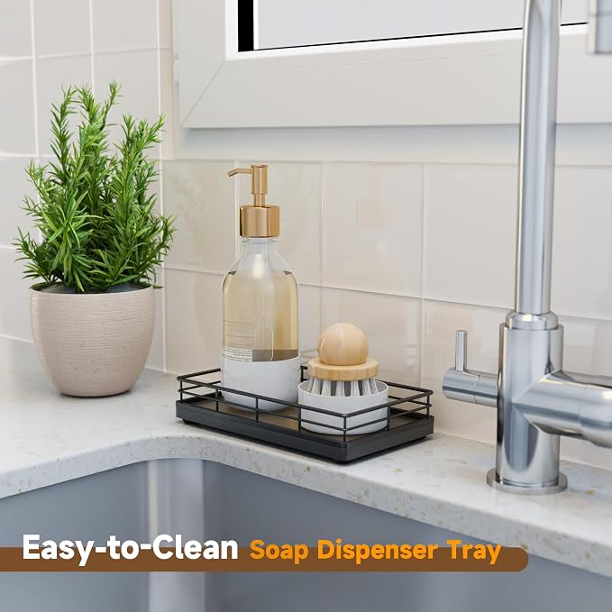 Bathroom Tray for Counter, Oak Wooden 7.5" L Decorative Vanity Tray for Dresser - Image 4