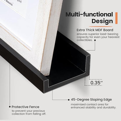 Fun Memories Picture Ledge Shelf, 16 Inch Long Floating Shelves Set of 6 - Image 5