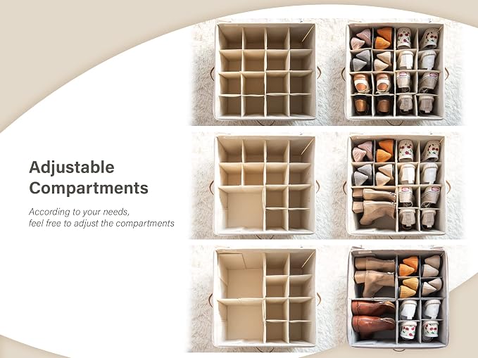 StorageWorks Shoe Organizer for Closet, Fits up to 16 Pairs, Shoe Cubby Storage - Image 4