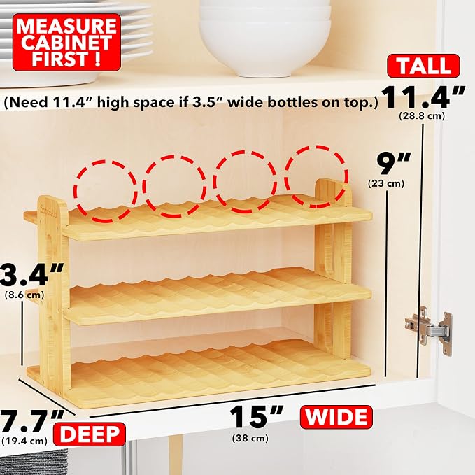 SpaceAid Bamboo Water Bottle Organizer - Image 3