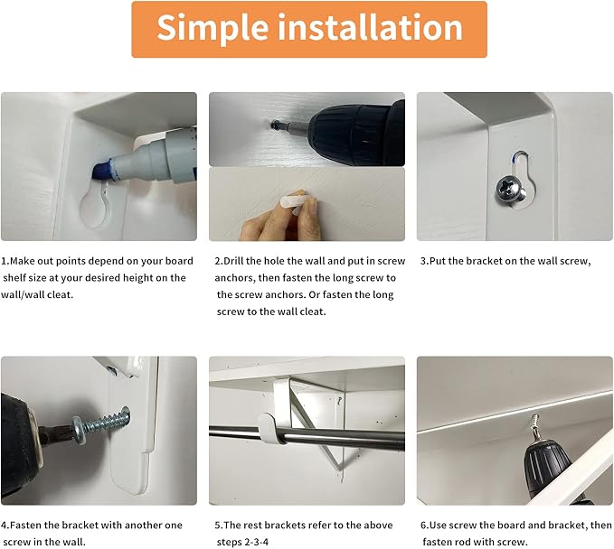 Heavy Duty Closet Shelf and Rod Brackets - Image 4