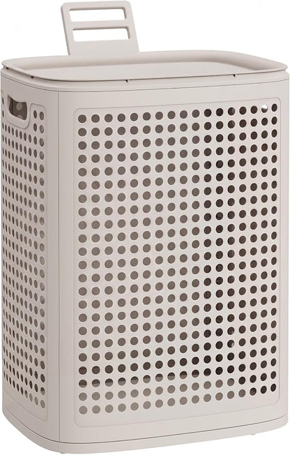 SONGMICS Laundry Hamper with Lid, Plastic Laundry Basket, 19.8 Gallons by Unknown