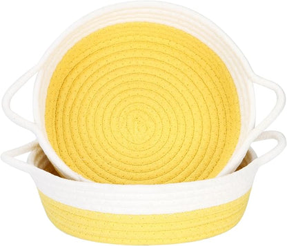 Sea Team 2-Pack Cotton Rope Baskets, 10 x 3 Inches Small Woven Storage Basket by SeaTeam