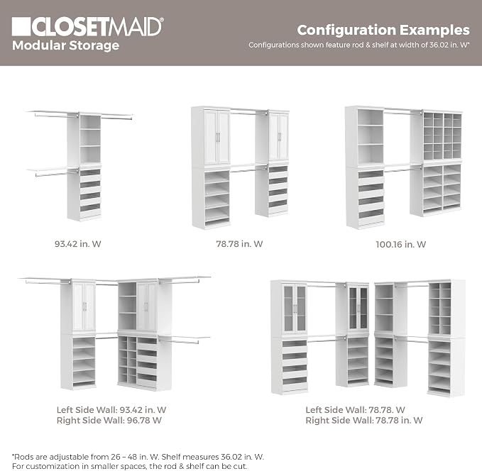 ClosetMaid Modular Closet Collection Shelf and Hang Rod Accessory Kit, 36-Inch - Image 15