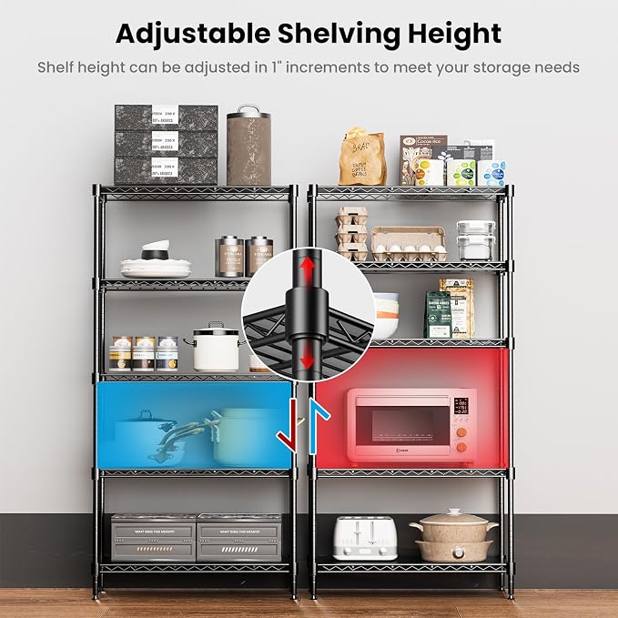 72" H Storage Shelves 5 Tier Wire Shelving - Image 6