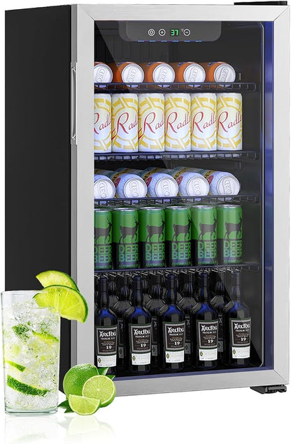126 Can Freestanding Beverage Refrigerator, 3.2 Cu. Ft Drink Fridge by Stopsad