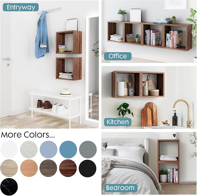 Cube Floating Shelves Set2, Display Shelves Wall Mount 7.75" D x 12.5" W x - Image 6