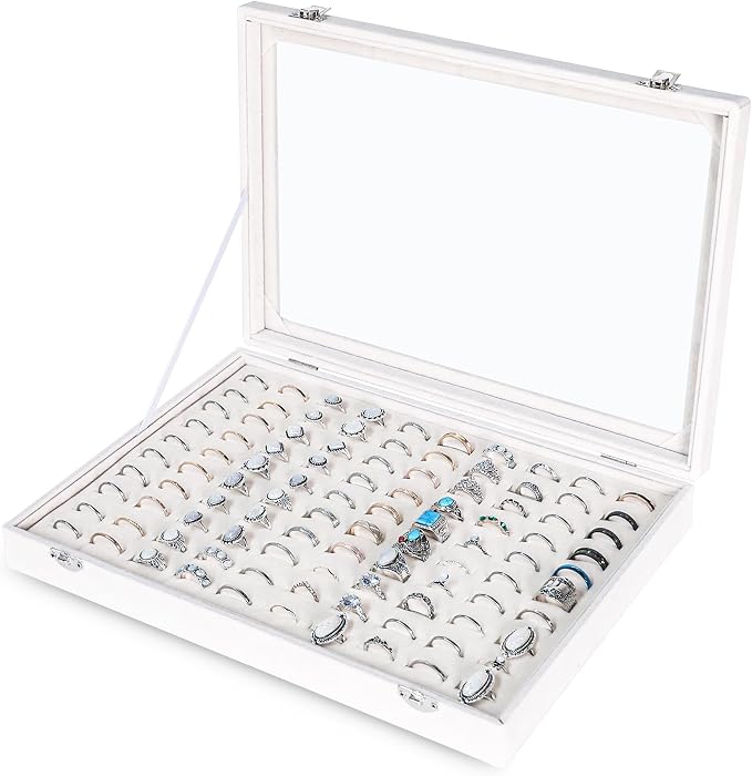Frebeauty Ring Organizer Tray 100 Slots Ring Holder by Frebeauty