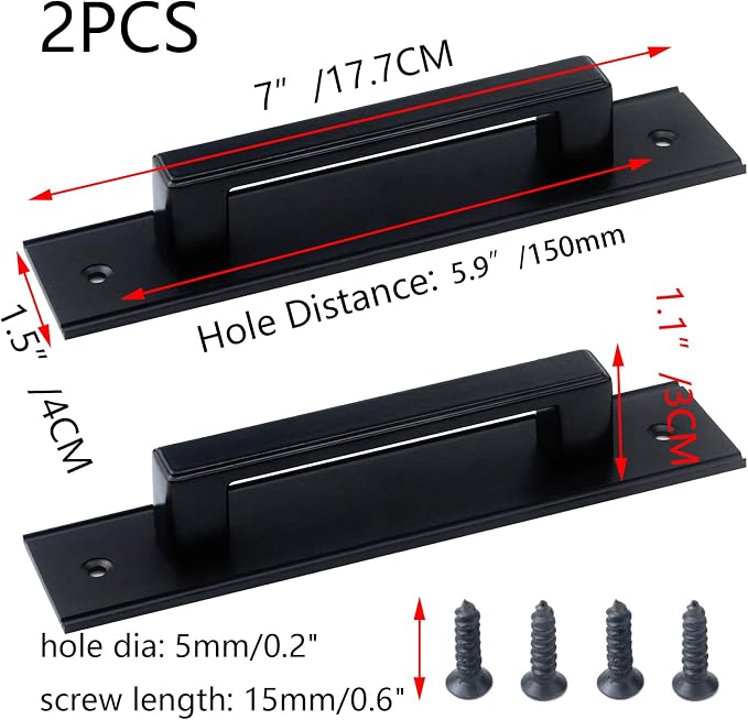 Back-Stick/Pre-Drill Closet Handle Sliding Door Pull Drawer Pulls Handle Barn - Image 2