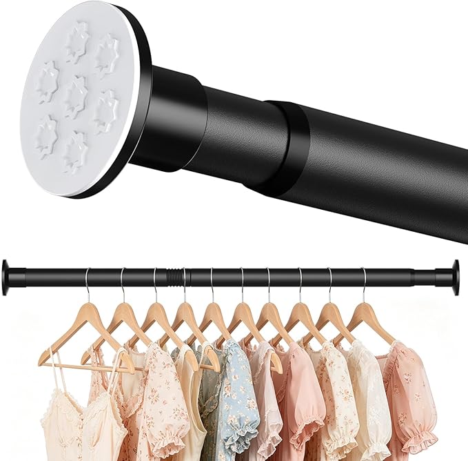 No Drilling Closet Rod, Adjustable Black Closet Rod, 28-98 Inches Closet by Unknown