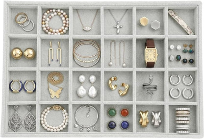 Stratalife 24 Grid Jewelry Organizer Tray, Stackable Drawer Earring Organizer by Stratalife