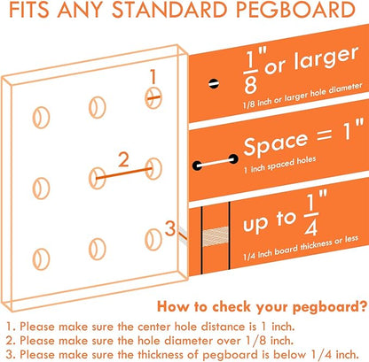 16 Pack Pegboard Utility Hooks, Peg Board Holders & Rack - Image 5