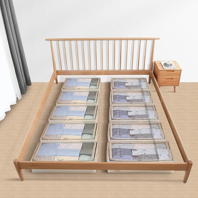 Under Bed Storage Bins Frame Storage Box Oxford Fabric Sturdy Underbed - Image 7