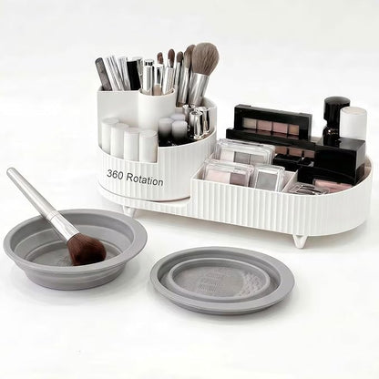 360 Rotating Makeup Organizer for Vanity Large Capacity Cosmetic Organizers by YZEASYPINK
