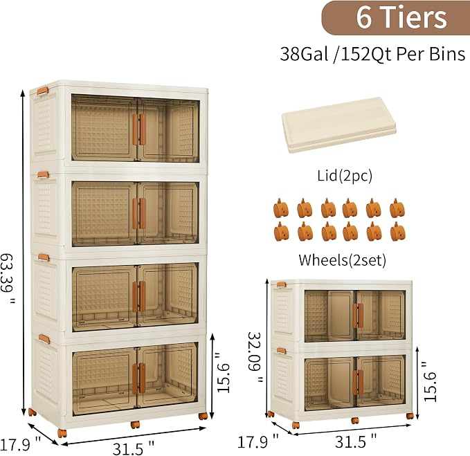 Plastic Stackable Storage Bins - Image 2