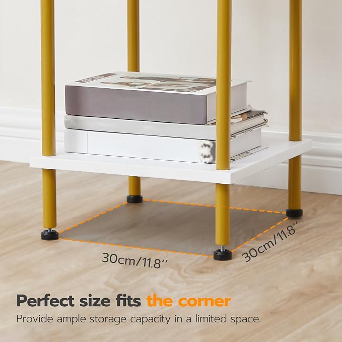 HOOBRO 6-Tier Corner Shelf, Corner Square Rack Display Shelf, Tall Storage Rack - Image 7