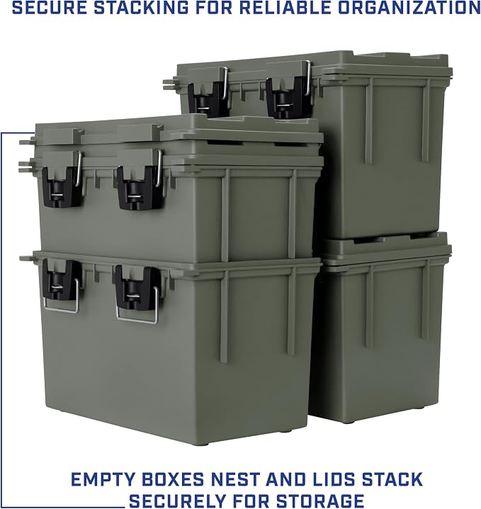 Sheffield XL Ammo Box Made in USA, Stackable Lockable Ammo Storage Box | 2 Pack - Image 7