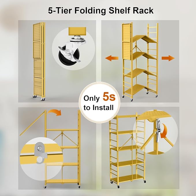 Himix 5-Tier Foldable Storage Shelves - Image 5