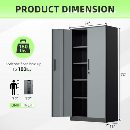 INTERGREAT Metal Storage Cabinet, Tall Metal Cabinet - Image 3