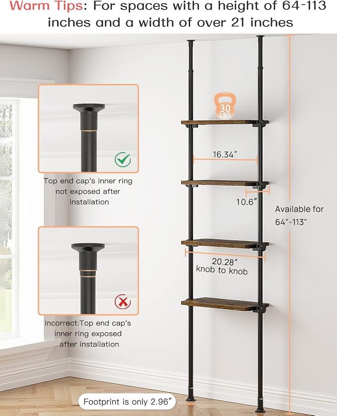 ALLZONE Adjustable Tall Narrow Bookshelf - Image 2