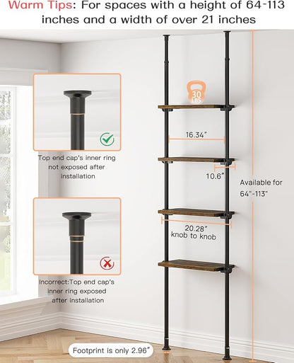 ALLZONE Adjustable Tall Narrow Bookshelf - Image 2