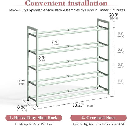 Bumusty 5-Tier Expandable Shoe Rack - Image 3