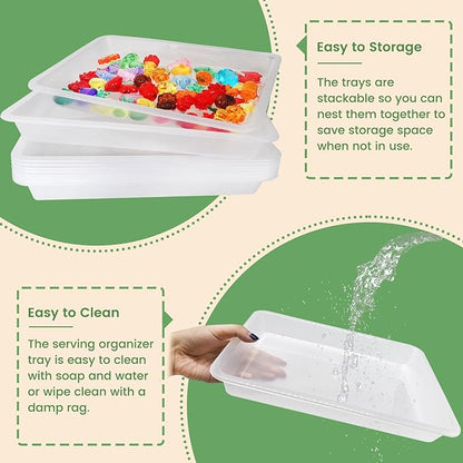 10 Pcs Activity Plastic Art Trays, Stackable Craft Tray, Flat Storage Tray - Image 4