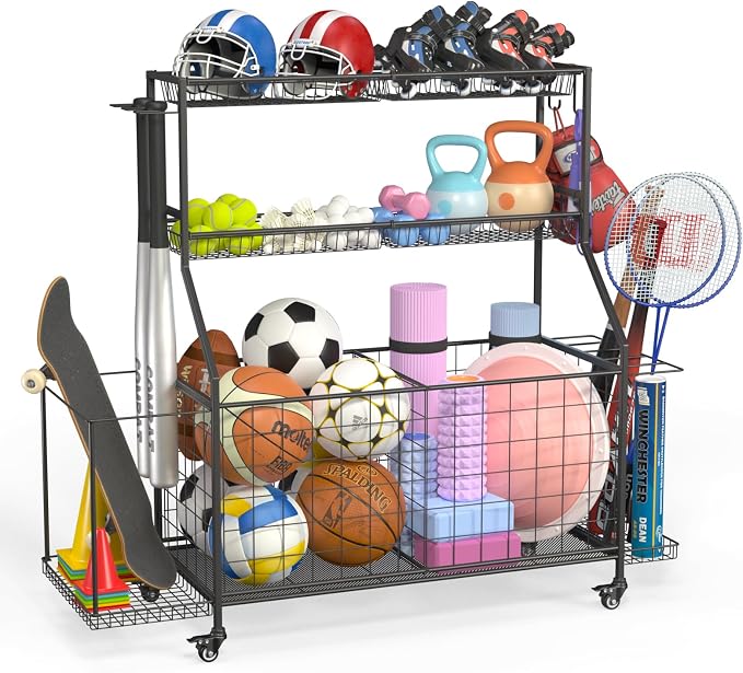 Sports Equipment Organizer, Garage Ball Storage Racks by DreamOak