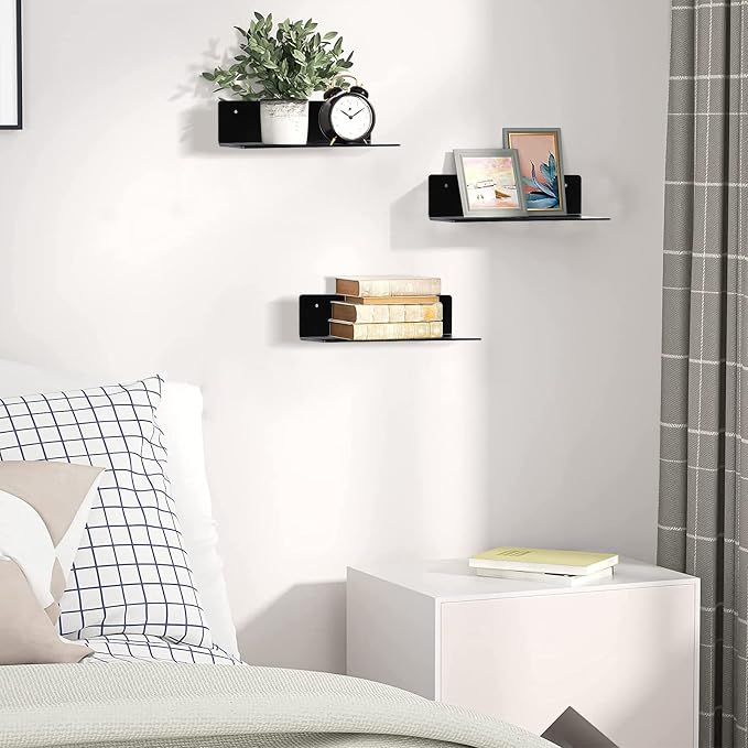 9 Inch Acrylic Floating Shelf No Drill Adhesive Wall Shelf Set of 4 - Image 7