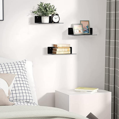 9 Inch Acrylic Floating Shelf No Drill Adhesive Wall Shelf Set of 4 - Image 7