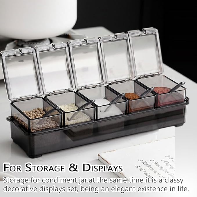 V·RESOURCING Clear Seasoning Box, 5 Pieces Clear Seasoning Storage Container - Image 8