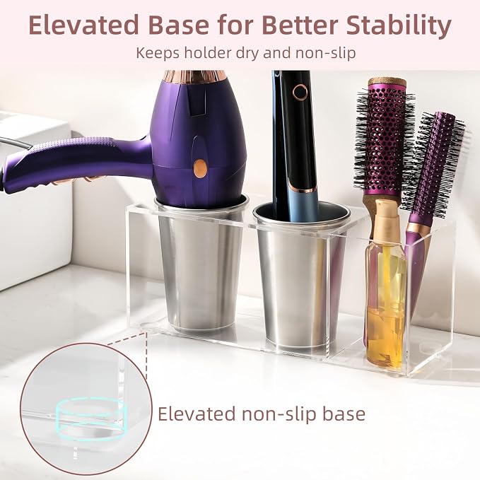 Hair Tool Organizer, Hot Tools Organizer Countertop/Wall Mount, Thick Acrylic - Image 3