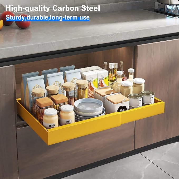 Mustorn 2 Pack Pull Out Cabinet Organizer, Expandable Slide Out Drawers - Image 7