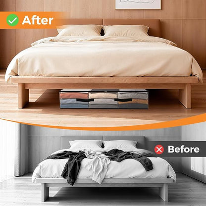2 Pack Under Bed Storage Bags, 75L Foldable Clear Storage Containers - Image 6
