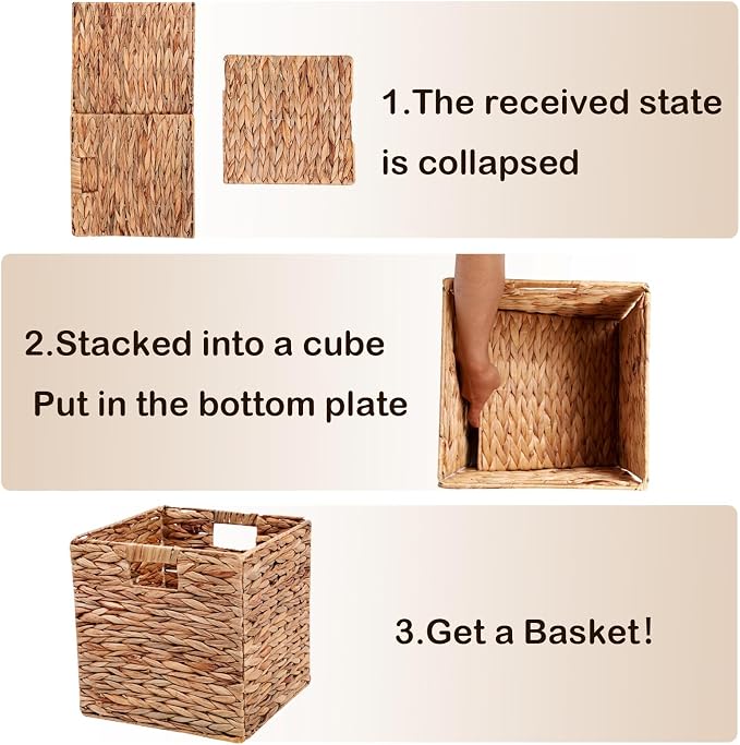 11x11in Collapsible Wicker Storage Basket - Image 4